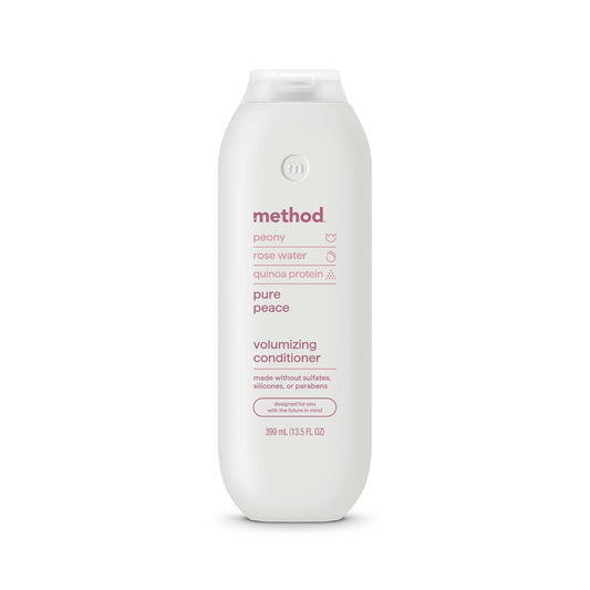 Method Volumizing Conditioner, Pure Peace with Rose, Peony, and Pink Sea Salt Scent Notes, Paraben and Sulfate Free, 13.5 oz (Pack of 1)