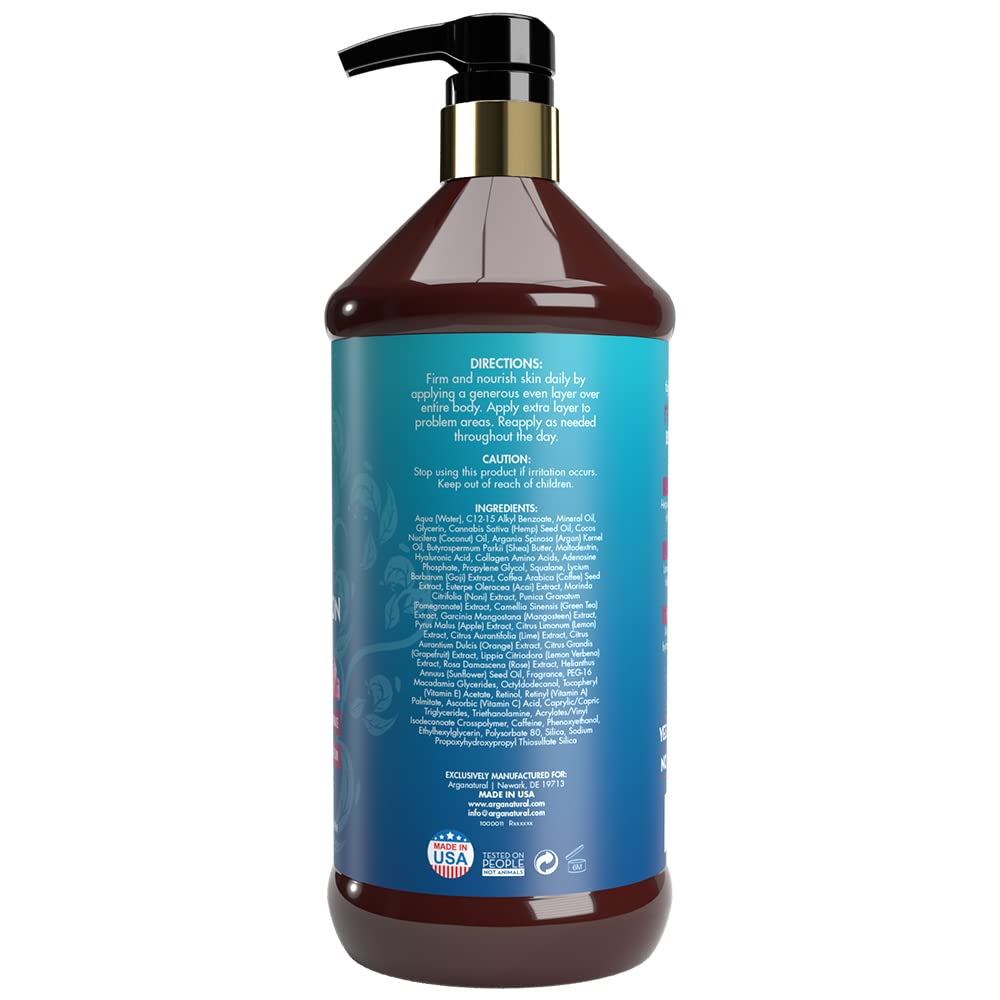 Arganatural Retinol Body Lotion with Vitamin E & Collagen – Skin Firming, Skin tightening, and Anti-Aging Cream. All in One Body Lotion for Women.