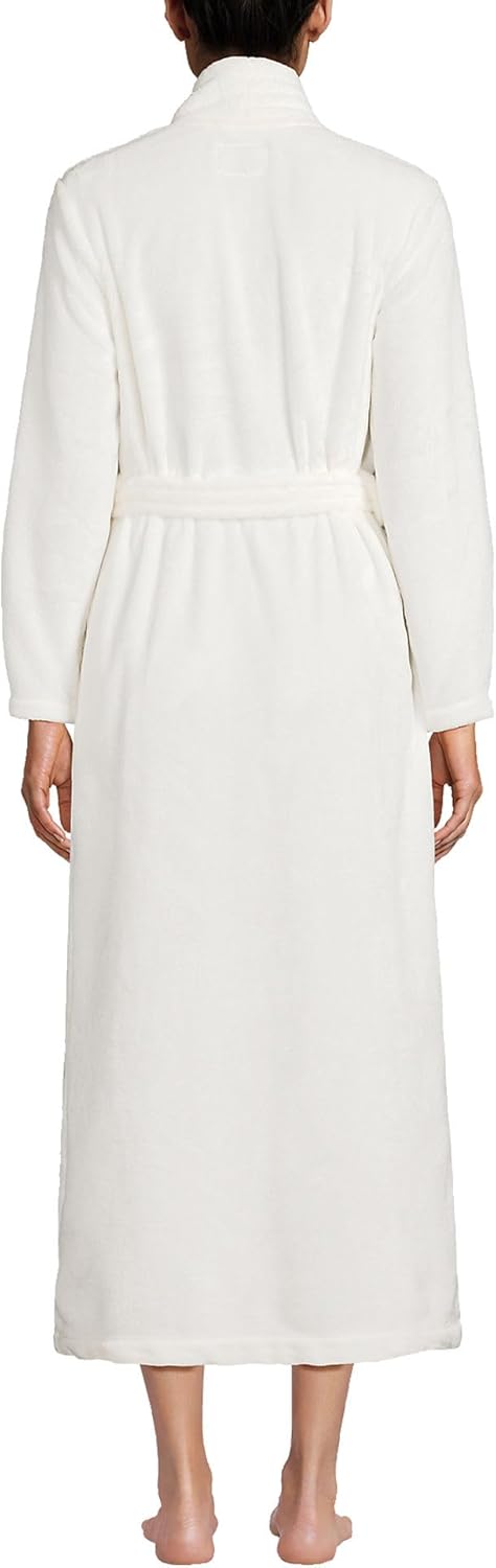 Lands' End Women's Cozy Plush Long Wrap Robe