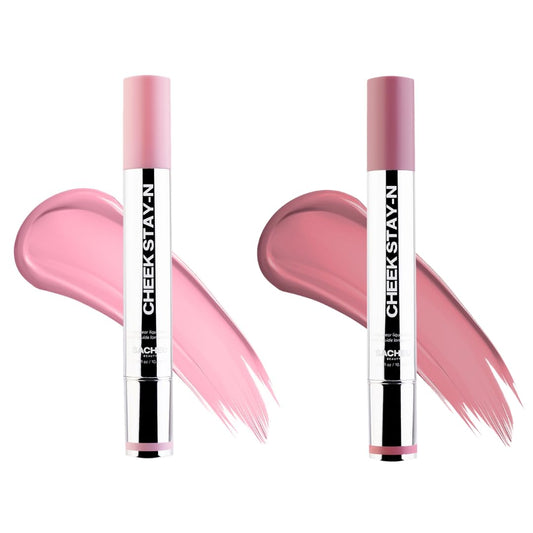 Sacheu Cheek STAY-N Liquid Blush for Cheeks — High Pigment, Buildable, Lightweight Cream Blush Infused With Squalane, for Dewy Radiant Flushed Cheeks — Long-lasting & Cruelty Free, Pretty in Pink Duo