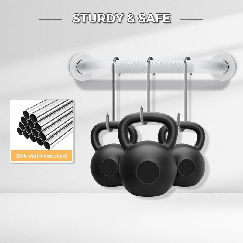 Grab Bars for Shower, 1 Pack 36-Inch Anti Slip Shower Handles for Elderly, Safety Shower Grab Bar, Stainless Steel Handicap Grab Bars for Bathroom (White 1" Diameter)