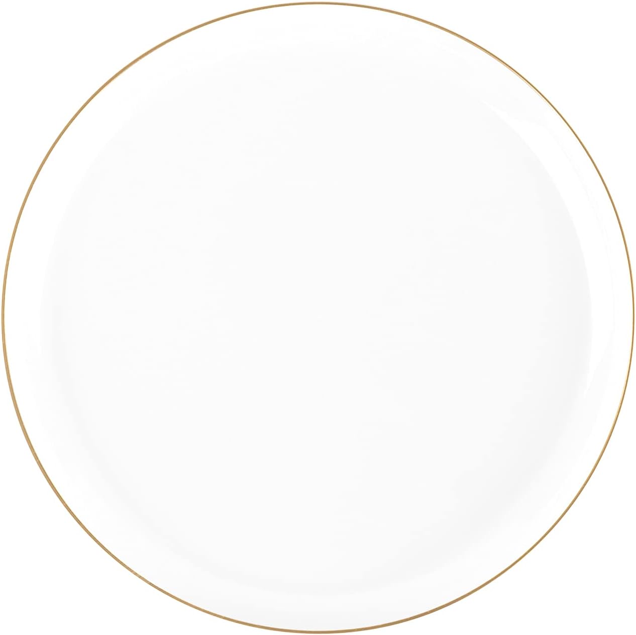 PLASTICPRO [30 Pack 6.3''] White Plastic Party Plates With Gold Rim Edge Collection Premium heavyweight Elegant Disposable Tableware Dishes