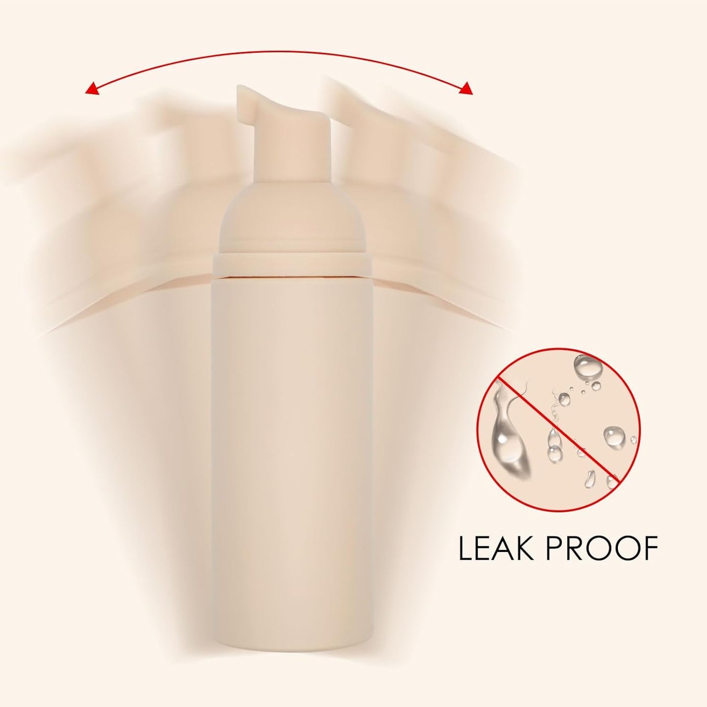 Foam Pump Bottle (Nude), Empty Travel Size Foam Dispenser Pump for Soap Shampoo, Lash Cleanser(60ml/2oz, 3PCS)