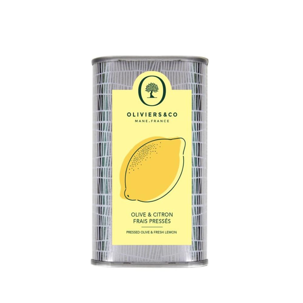 Lemon Olive Oil by Oliviers & Co. | Cold Pressed Extra Virgin Olive Oil and Fresh Lemons | Everyday and Cooking EVOO from Italy | Gourmet Flavored Lemon Oil in Tin Can | 16.8 Fl oz