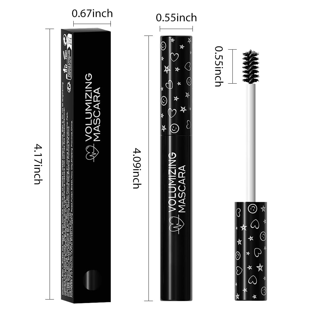 Colored Mascara for Eyelashes Set,Colorful Waterproof Mascara for eyelashes Long lasting Charming Voluminous for Women Halloween Eye Makeup (1Pcs 03#Black, F)