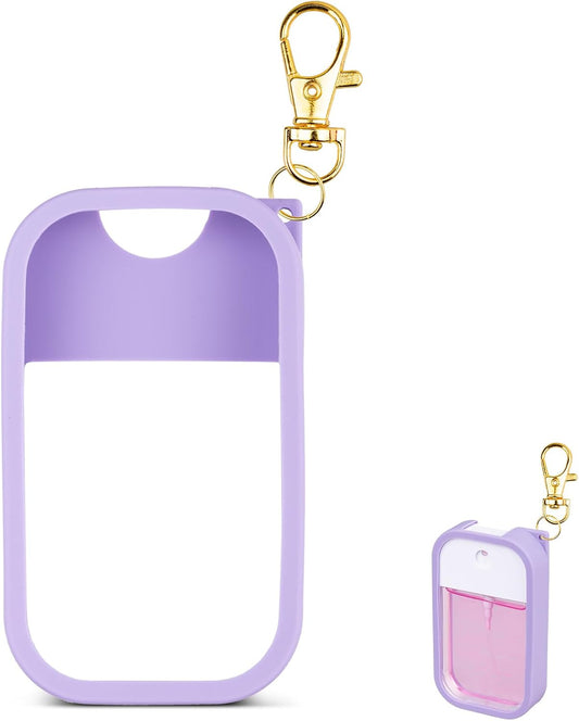 VANEST Silicone Case Compatible with Touchland Hand Sanitizer Spray, Protective Case with Keychain for Spray 1 fl oz