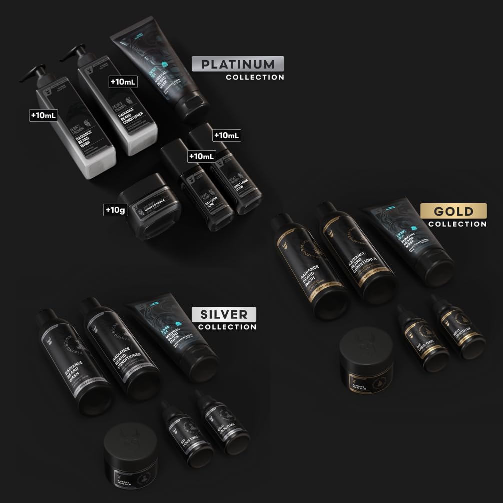 The Complete Beard Growth Kit by Beard Struggle - Mens Grooming Kit with Balm, Mask, Conditioner, Wash & Oils - Asgardian Secret, Gold Collection