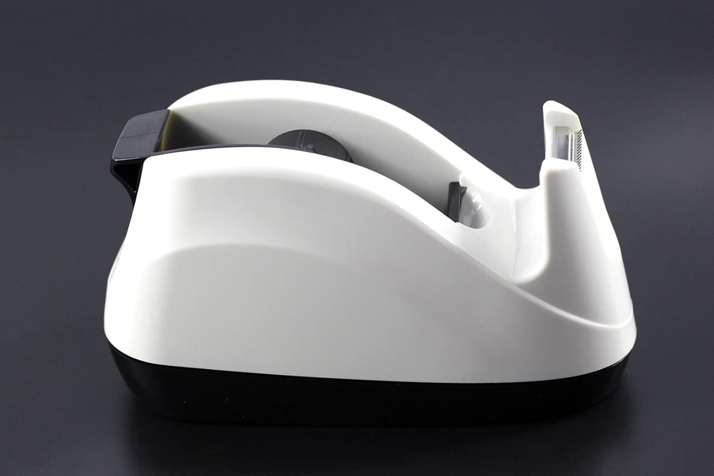 Heavy Base Nonskid Desk Tape Dispenser One-Hand Dispensing, White, 4 Pack