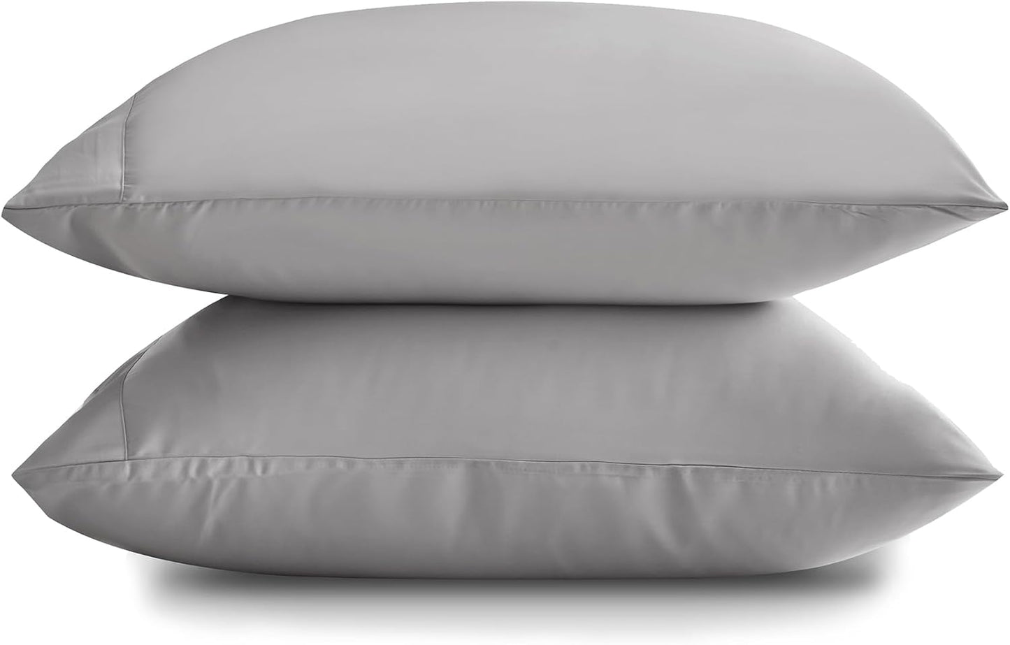 DOZ Pillowcase Set, 100% Viscose derived from Bamboo, Organically Grown, Buttery Soft, Silky, Breathable, Cooling, Oeko-TEX, High GSM, 2-Pack, Envelope Closure (Queen, Dove)