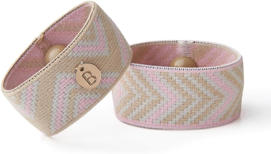 Blisslets Acupressure Relief Band - Cartagena Collection - Parentage (Rosewater/Camel, Less Than 5 5/8")