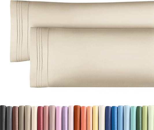 Long Pillowcases - Body Pillow Cover - Long Pillow Insert for Sleeping, Side Sleepers - Soft & Breathable Body Pillow Case with Envelope Enclosure - Comfy, Cozy & Machine Washable - 20" x 54" (Wheat)