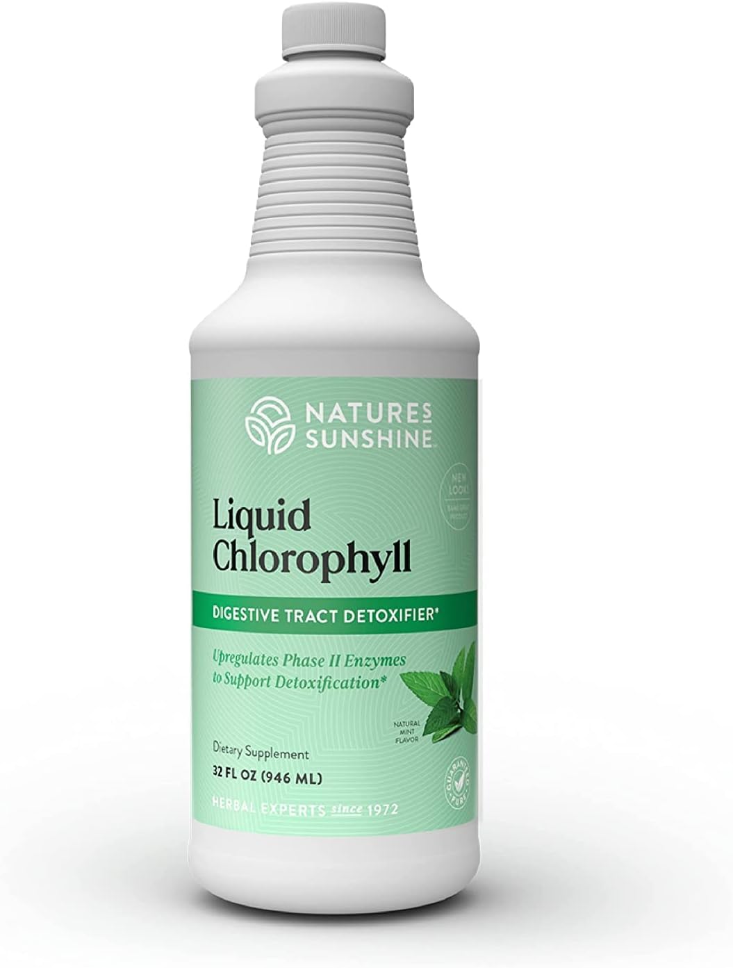 Nature's Sunshine Liquid Chlorophyll - Immunity Support, Detox & Cleanse, Chlorophyll Liquid Drops with Spearmint Oil, and Internal Deodorant (Original, 32 Fl Oz)