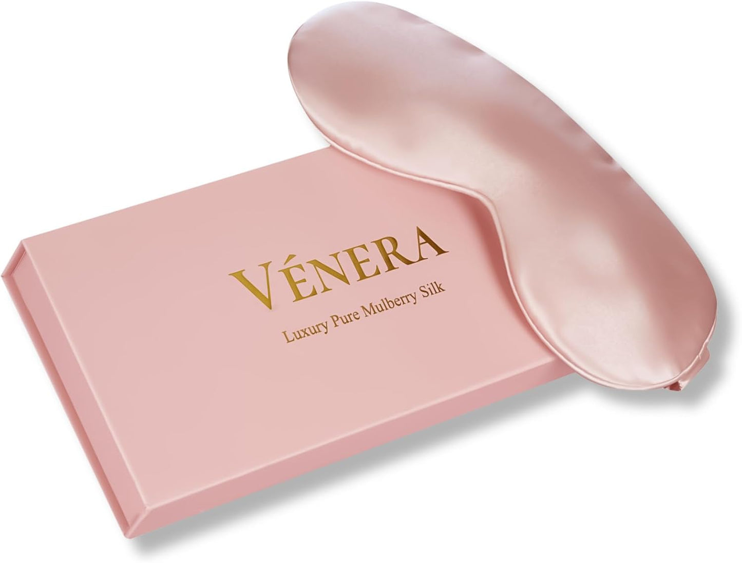 Silk Sleep Mask - 100% Pure 22 Momme Mulberry Silk Eye Sleeping Mask for Women and Men - Blackout Eye Mask for Sleeping (Pink)