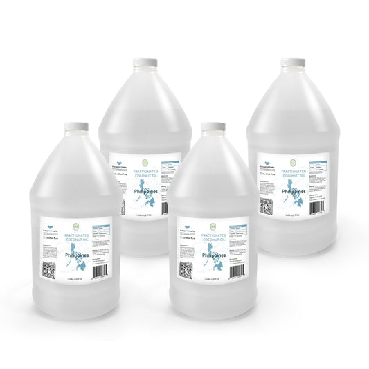 Fractionated Coconut Oil - Sourced Directly from our Farm Partner in the Philippines - Carrier Oil for Diluting Essential Oils, Body, Hair, and Skin Moisturizer - (4Gallons)