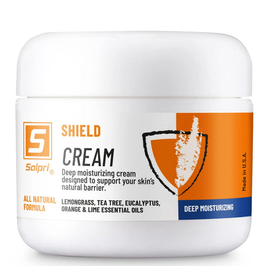 Shield Tea Tree Foot Cream with Lemongrass, Eucalyptus Oils to Soothe Eczema, Psoriasis, Rashes, Dry Itchy Feet 2 oz | Pair with Athlete's Foot Treatment, Ringworm Cream or other Foot Balms