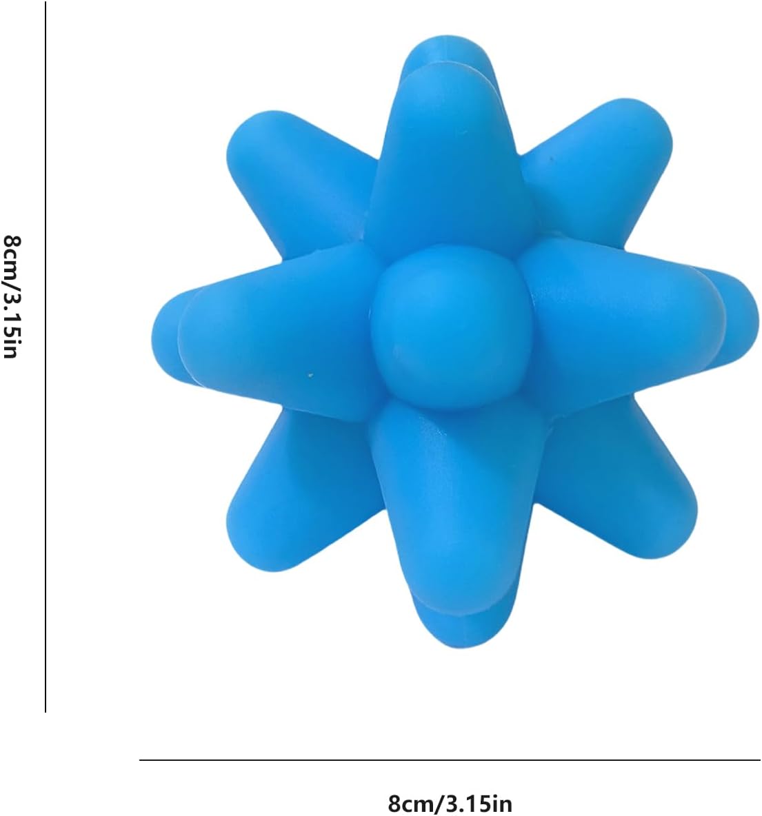 Silicone Spike Massage Ball, Spiky Stress Relief Balls for Foot, Back, Hand Therapy, Deep Tissue Trigger Point–3.15"(Blue/RED)