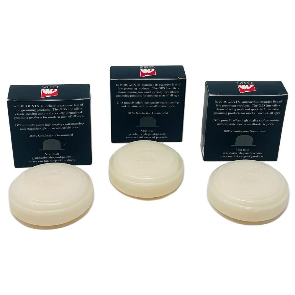 G.B.S Men's Shaving Soap 97 Percent All Natural Enriched with Shea Butter and Glycerin, 3-Ounce, Each Pack of 3