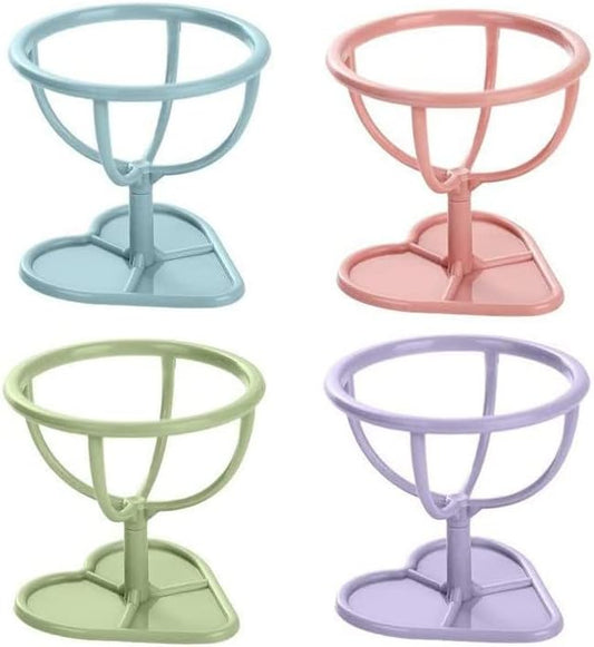 AKOAK Makeup Sponge Puff Display Stand Beauty Egg Storage Rack Drying Rack Egg Holder, Heart Shape, Pack of 4
