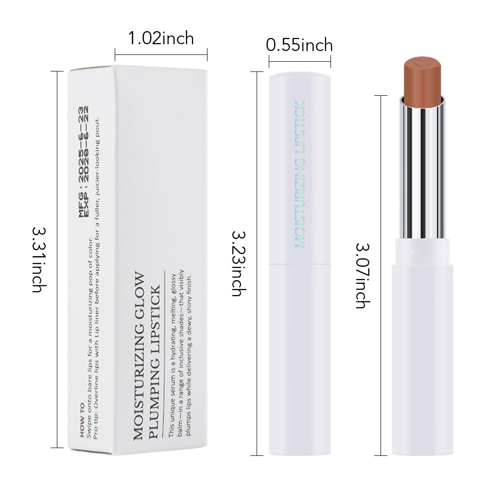 1Pcs Tinted Lip Balm Moisturizing Lipstick,Waterproof Hydrating Matte Lip Balm for Women,Creamy Natural Color Stain for Dry Lips,Soft Matte Finish with Subtle Scent (#01 Warm Orange Nude Brown)