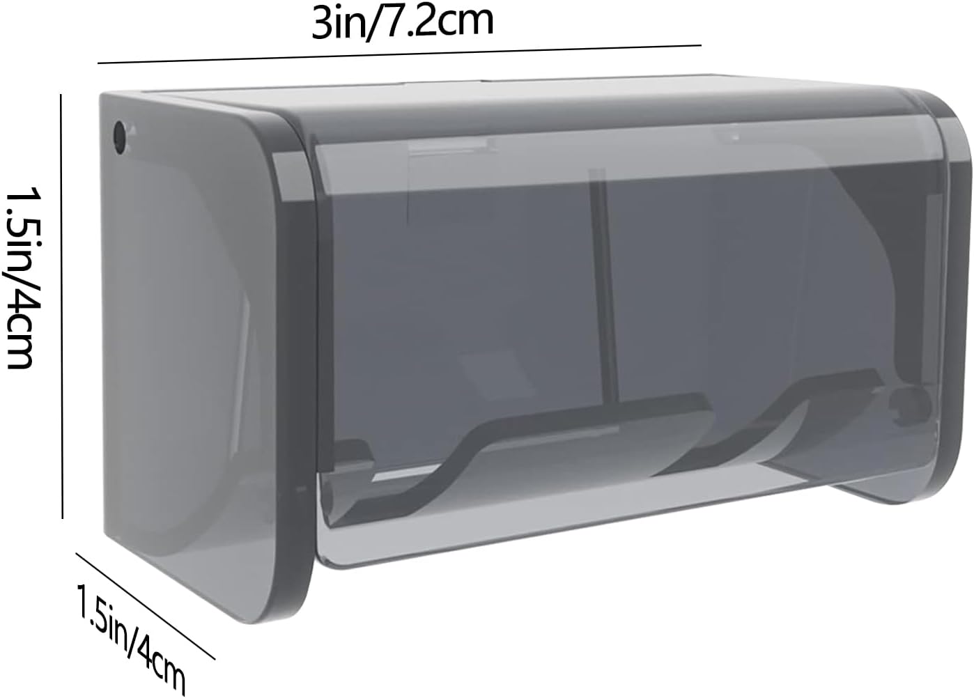 Wall-Mounted Toothbrush Holder with Cover, 2-Slot Organizer for Bathroom, Shower, Dorm, Cabinet (Clear)
