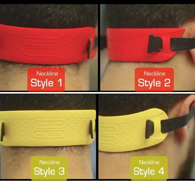 Quality Time Neck Hair Guide Premium, 2 Different Neckline Templates with All 4 Neck Hairline Styles; A Premium Adjustable Stencil/Guard for Haircut, Do It Yourself, Made in USA