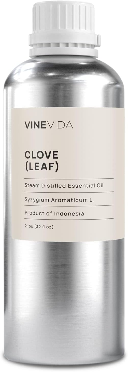 VINEVIDA Clove (Leaf) Essential Oil 32 oz - Undiluted Clove (Leaf) Oil 32 oz - Clove (Leaf) Candle Oil Scent - DIY Candle Scents for Candlemaking - Bulk Essential Oil for Soap Making Safe for Skin