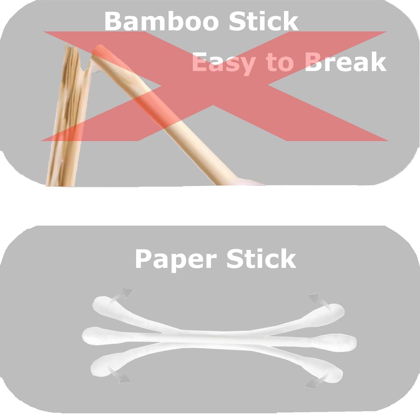 Cotton Swabs with Paper Sticks 1000ct，Double Tipped Natural Cotton Buds