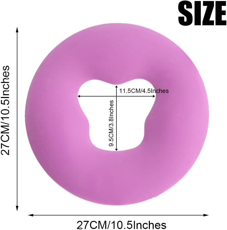 Silicone Face Massage Pillow,SPA Beauty Face Relax Headrest,Salon Skin Care Soft Overlay Travel Head Support,Purple