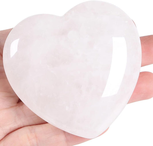 MAIBAOTA 60 mm Clear Quartz Crystal Large Heart Love Stone Healing Crystals Heart Stone for Women Natural Reiki Gemstone Polished Heart Shaped Rocks Meditation