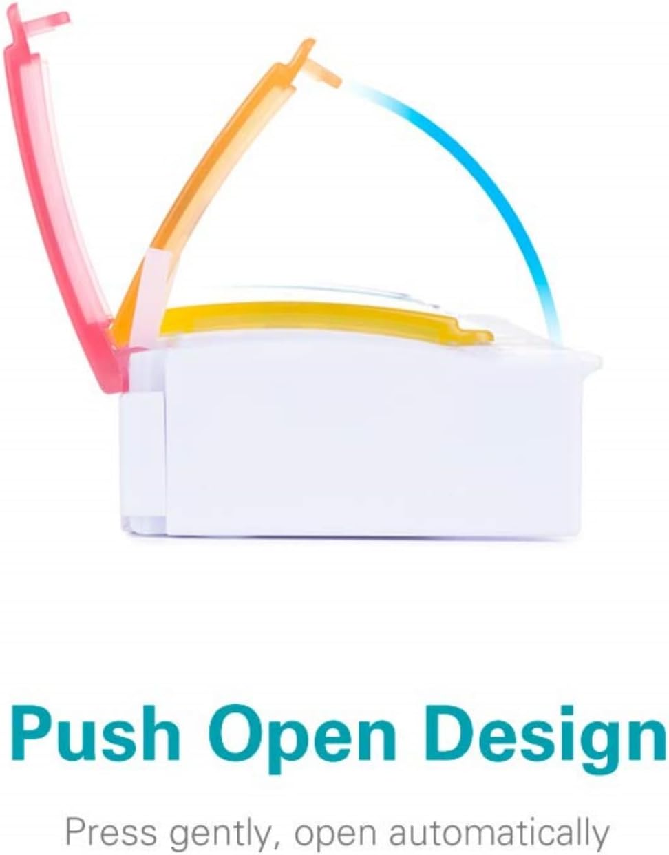 Sukuos AM PM Weekly Pill Organizer 2 Times A Day, Large Daily Pill Box Case 7 Day with Easy Push Button Design, Detachable Medicine Holder for Vitamin/Fish Oil/Supplements (Rainbow)