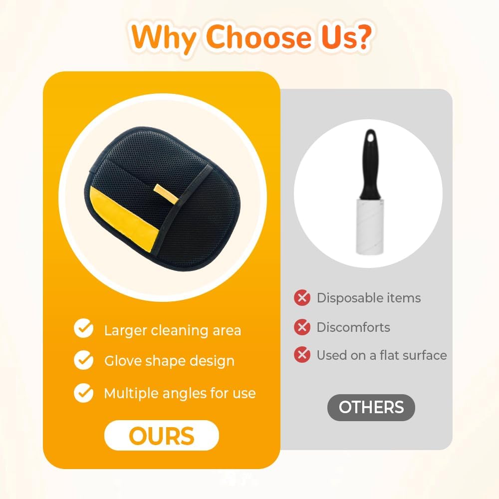 soputry Pet Hair Remover Gloves, 2025 New Electrostatic Gloves Pet Hair Glove Reusable Cat Grooming Hair Mitt Glove