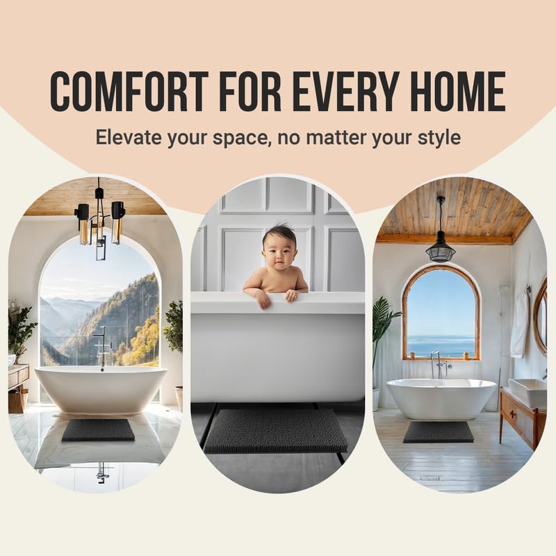 Chenille Bath Mats, Plush Absorbent Bath Mats Quick Dry, Soft & Machine Washable, Non Slip Carpet For Bathroom, Thick Bathroom Rugs, Shower Restroom Rug Mat, Alfombras De Baño, Bathrugs Matts, 71"x21"