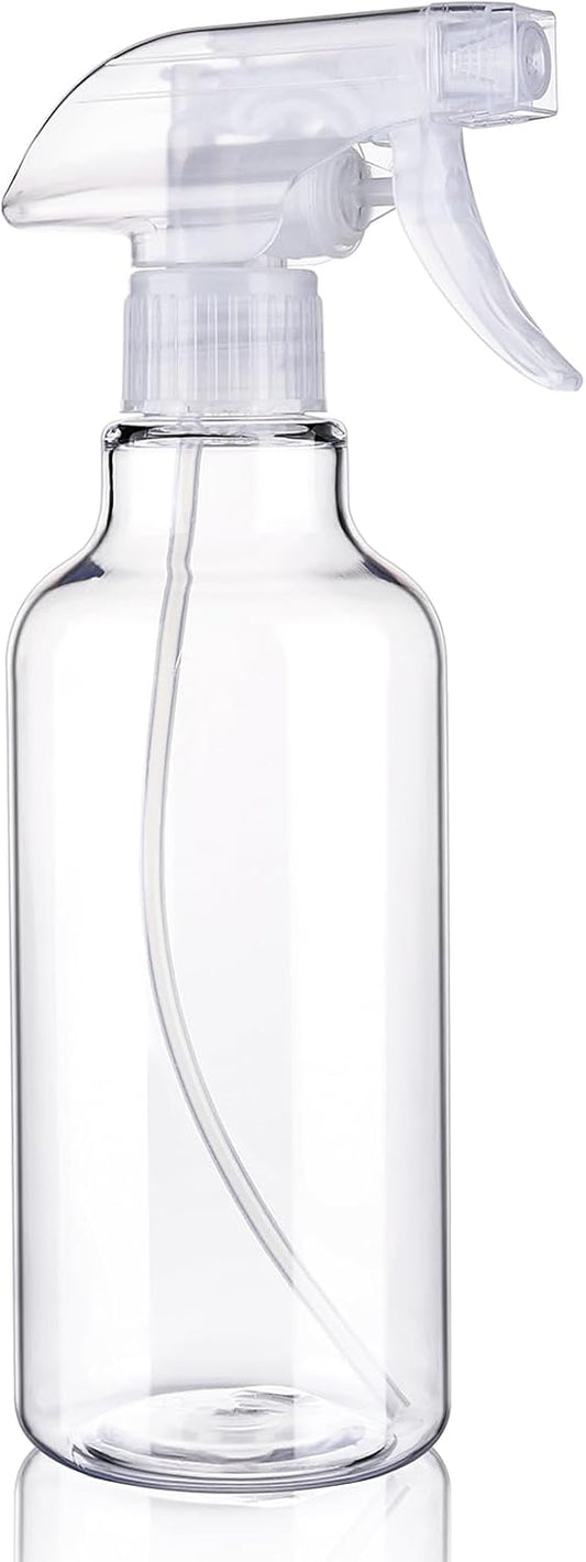 Spray Bottles 16.9oz Plastic Spray Bottle for Hair Mist/Stream Heavy Duty Empty Spray Bottles for Cleaning Solutions, Plants (16.9oz-Clear)