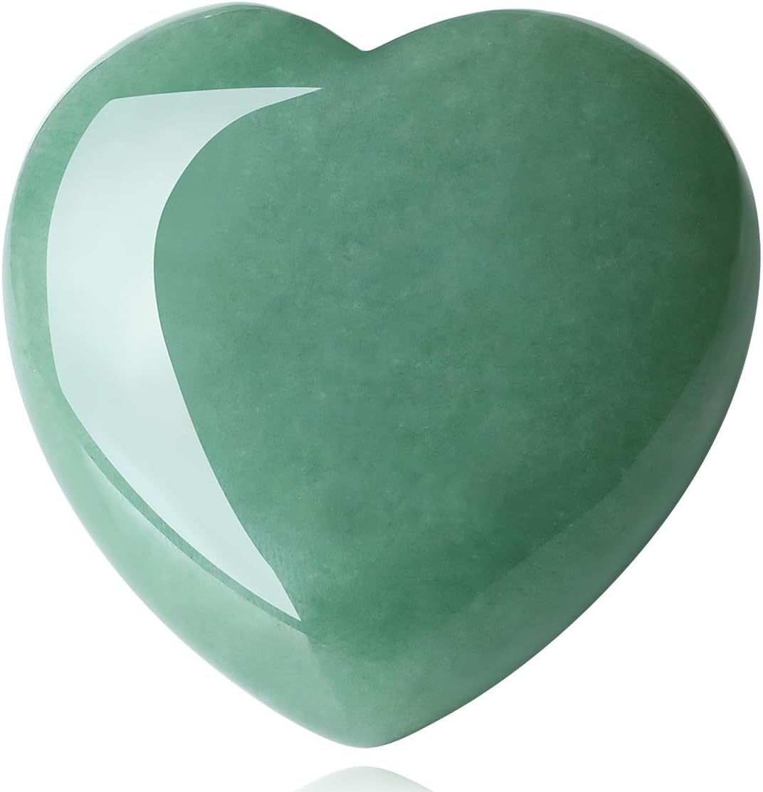 MAIBAOTA 60 mm Green Aventurine Crystal Large Heart Love Stone Healing Crystals Heart Stone for Women Natural Reiki Gemstone Polished Heart Shaped Rocks Meditation