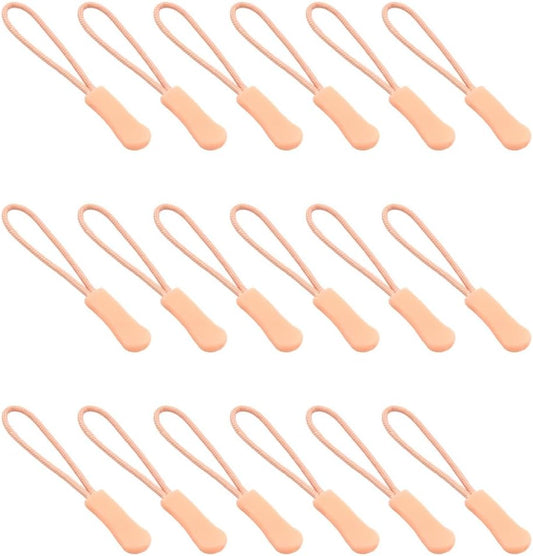 Ruidee 50 Pieces Zipper Pulls Zipper Tabs Zipper Pull Cord Extender Replacement Zipper Pulls for Backpacks, Jackets, Luggage, Purses, Handbags（Light Flesh Pink）
