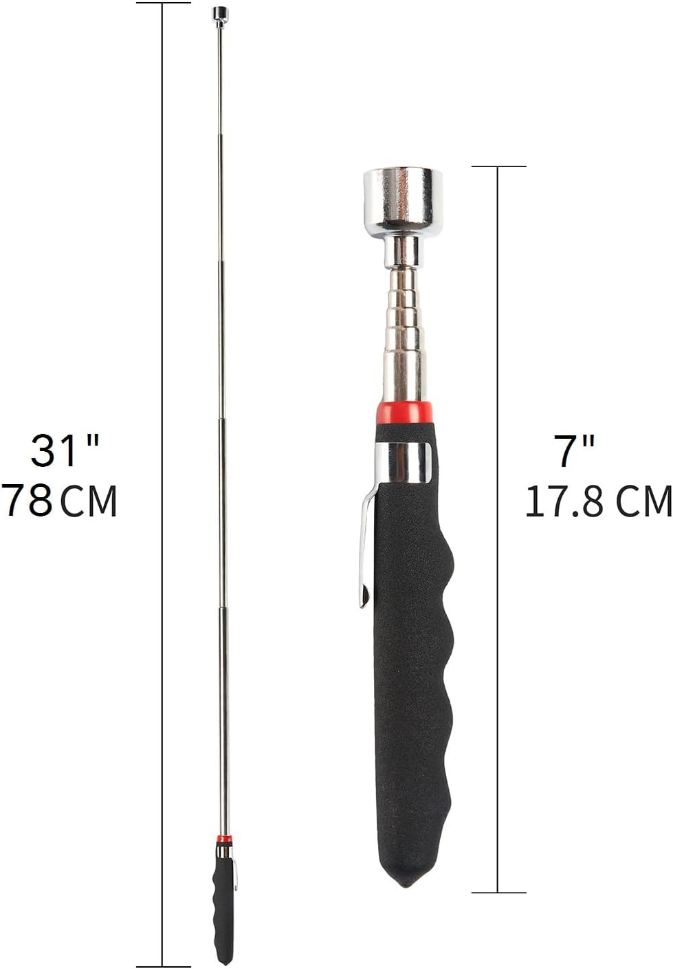2PCS Telescoping Magnetic Pick Up Tool 20 lb - Extendable 31",Telescopic Magnet Stick Useful for Hard-to-Reach,Sink Drains Mechanic Automotive Gifts for Men,Women,Birthday,Father's Day,Christmas