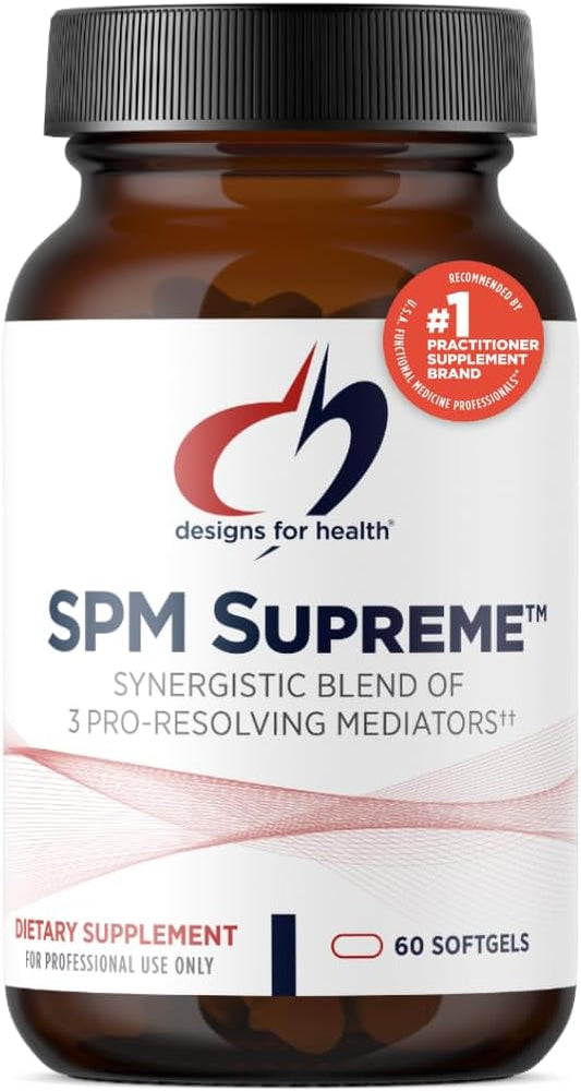 Designs for Health SPM Supreme - 3 Specialized Pro-Resolving Mediators from Fish Oil - Omega 3 Fatty Acids Supplement, SPM Fish Oil (60 Softgels)