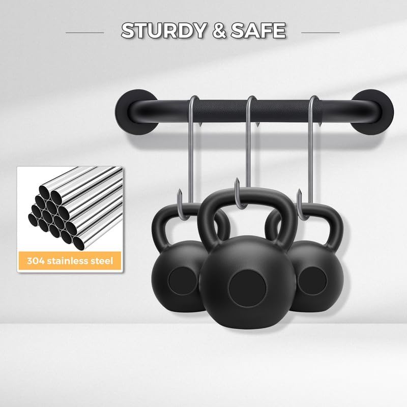 Grab Bars for Shower, 2 Pack 36-Inch Anti Slip Shower Handles for Elderly, Safety Shower Grab Bar, Stainless Steel Handicap Grab Bars for Bathroom (Black 1" Diameter)