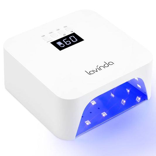 Lavinda UV Light for Gel Nails, Professiona UV LED Nail Lamp 2X Faster Curing Nail Dryer Nail Light Compatible with All Gel Types for Home Salon (White X7)
