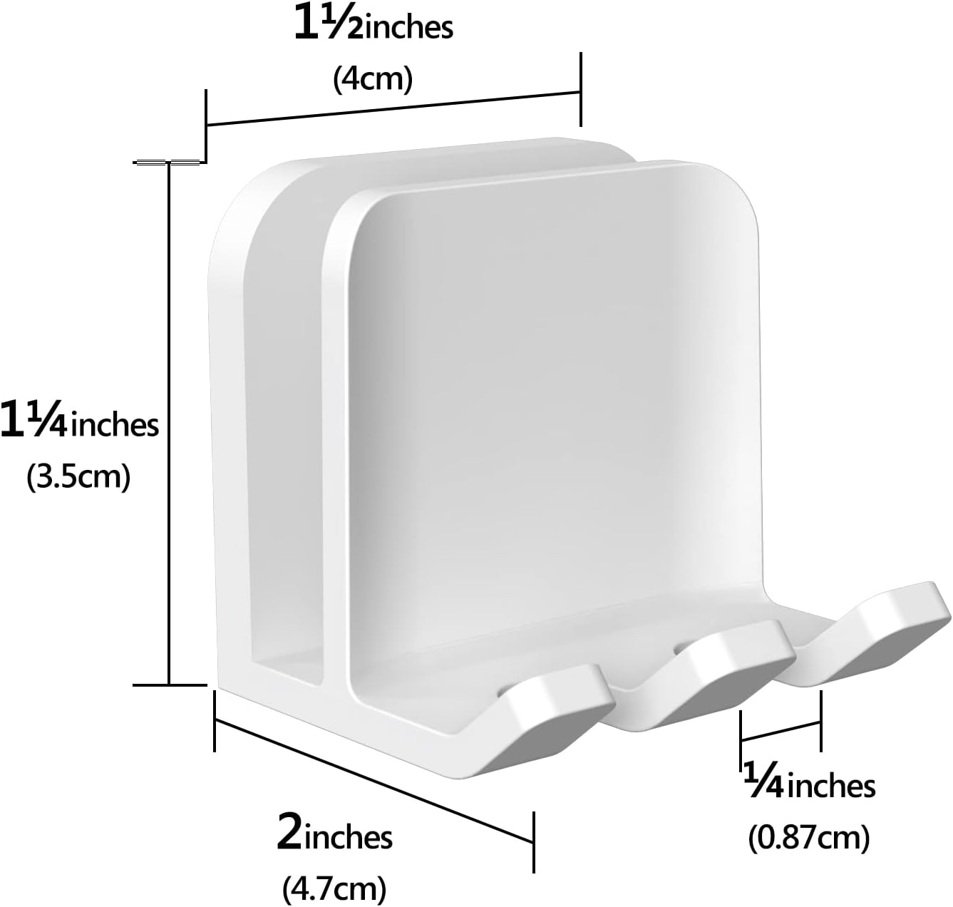 2 PCS Self-Adhesive Toothbrush Holders Wall Mounted, Water Proof Toothbrush Hook, 2 in 1 with Toothbrush Hanger and Gargle Cup Holder for Bathroom Shower (White)