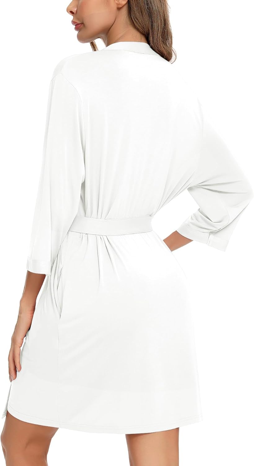 Samring Women's Lightweight Robe Soft Kimono Robes Short Bathrobe for Women Sleepwear