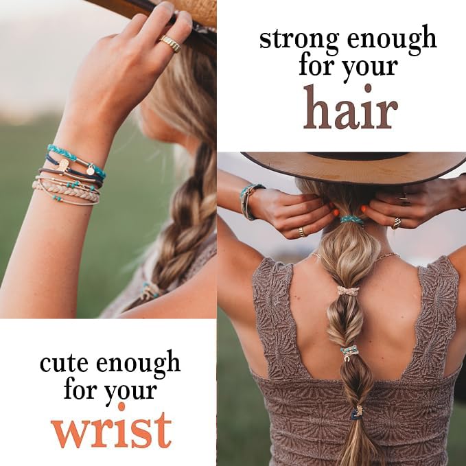 K'lani Hair Tie Bracelets for Women - Elastic Hair Bands That Double as Stylish Jewelry - Stride - Small