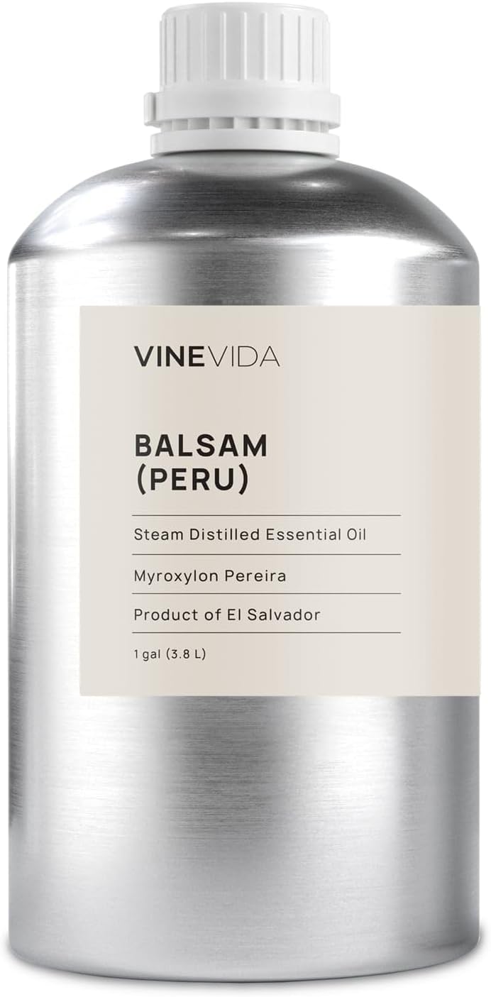 VINEVIDA Balsam (Peru) Essential Oil - Gallon Balsam (Peru) Oil Undiluted - Bulk Gallon Essential Oil for Soap Making Safe for Skin - DIY Candle Scents for Candlemaking Scents - 8 lbs