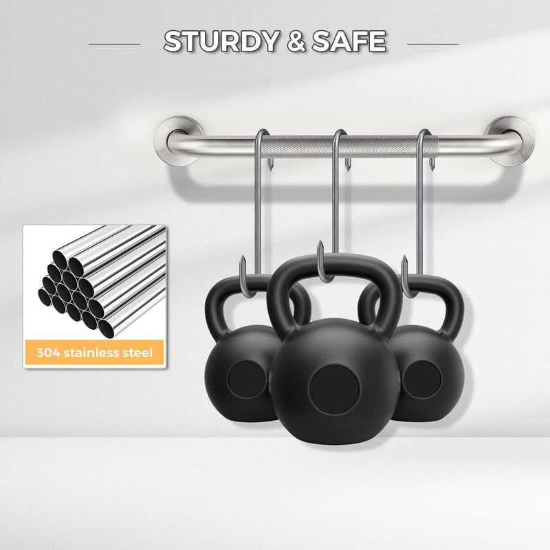 Grab Bars for Shower, 1 Pack 32-Inch Anti Slip Shower Handles for Elderly, Safety Shower Grab Bar, Stainless Steel Handicap Grab Bars for Bathroom,Toilet (Brushed Nickel, 1" Diameter)