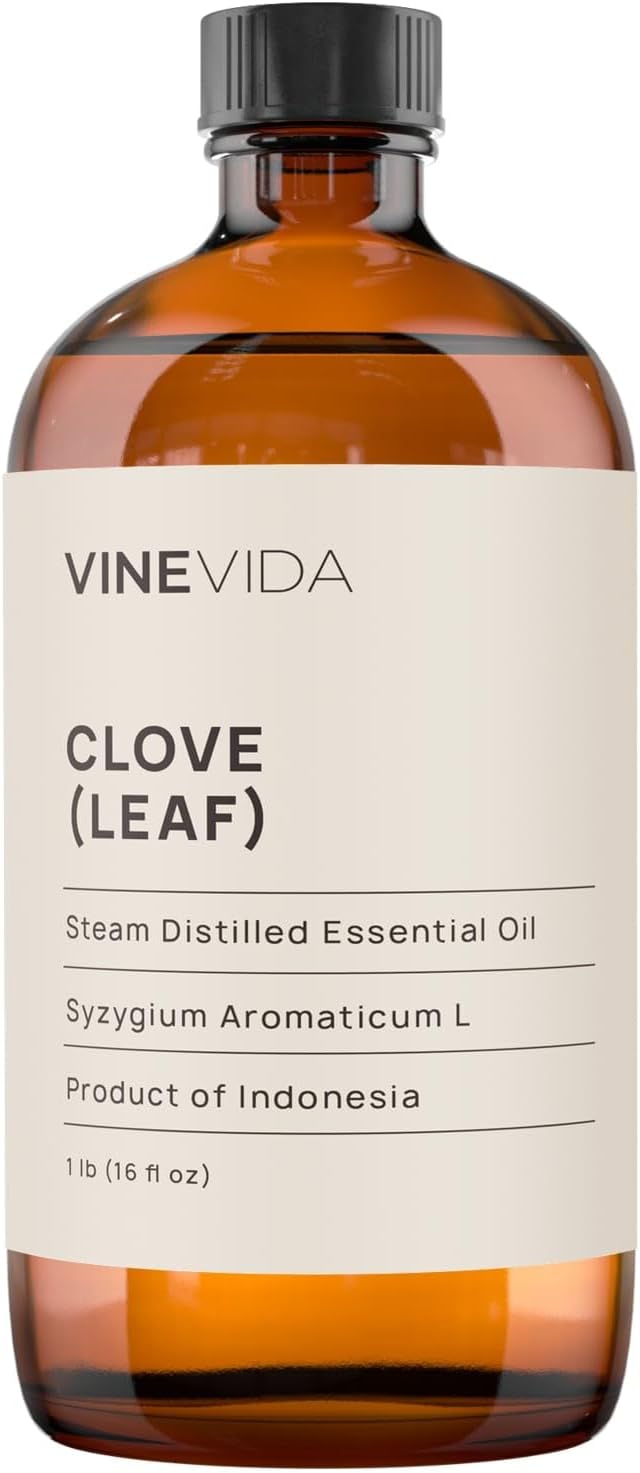 VINEVIDA Essential Oil 16 oz - Undiluted Clove Oil - Candle Oil Scent - DIY Candle Scents and Bulk Essential Oil for Soap Making, Safe for Skin