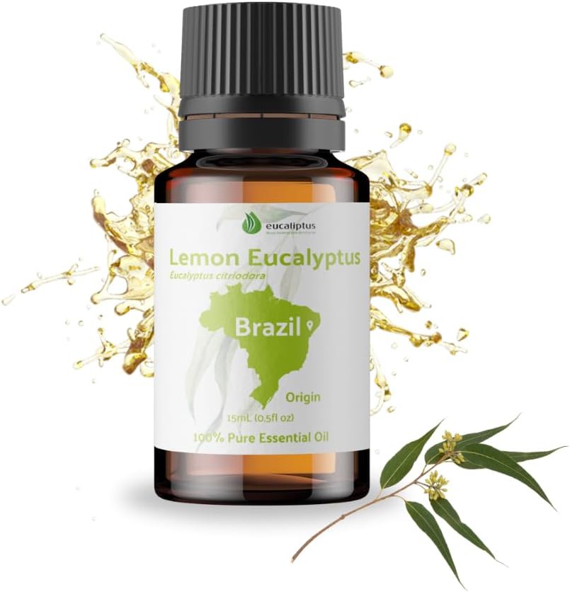 Lemon Eucalyptus Oil by Eucaliptus from Brazil - Essence of Lemon Eucalyptus (15 mL)