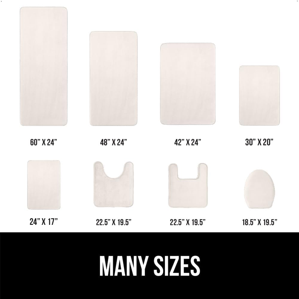 GORILLA GRIP Memory Foam Bath Mat, Soft Absorbent Velvet Bathroom Mats, Durable Dots on Underside, Machine Washable Bathmat, Carpet Rug Room Decor for Shower Tub Floor RV, 24x17 Rugs, Cream