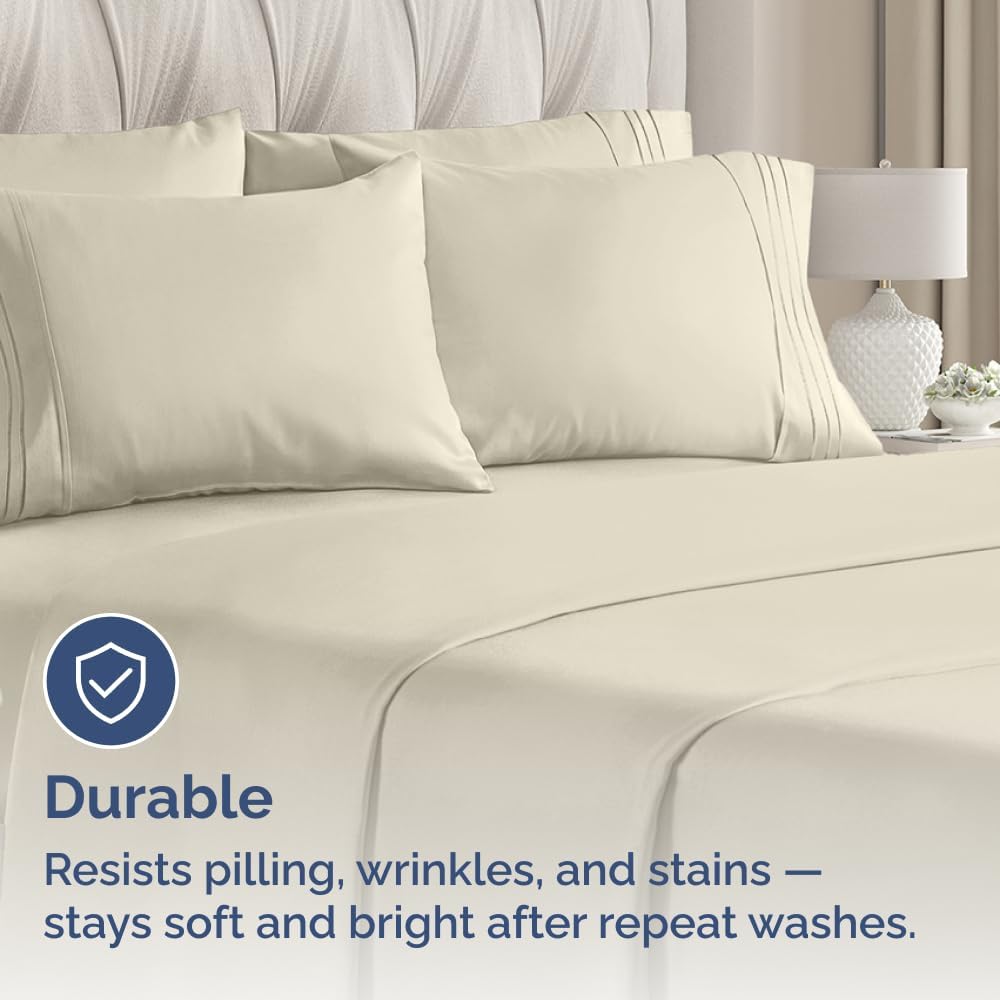 Standard Pillow Cases Set of 6 - Ultra Soft Hotel Quality Pillowcase Covers - Comfy, Cozy & Wrinkle Free - Shrink, Stain and Fade Resistant - Machine Washable Pillow Protectors - 6 Piece Set - Wheat