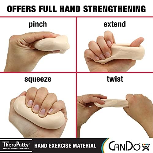 CanDo 10-2606 Theraputty Plus Hand Exercise Putty Set, 2oz, 6pcs