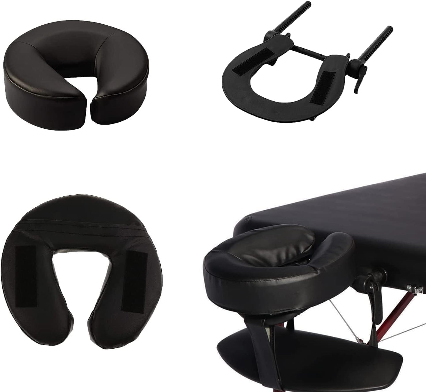 Universal Massage Table Face Cradle & Cushion, Adjustable Massage Chair Spa Bed Headrest & Face Pillow Support, Elastic Memory Foam Face Pillow Set Massage Table Accessories Massage Equipment